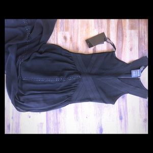 Bebe back long sheath dress